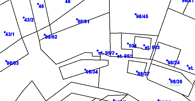 Parcela st. 95/2 v KÚ Rataje nad Sázavou, Katastrální mapa