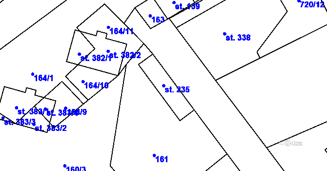 Parcela st. 235 v KÚ Rataje nad Sázavou, Katastrální mapa