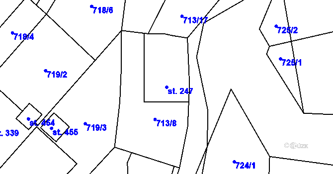 Parcela st. 247 v KÚ Rataje nad Sázavou, Katastrální mapa