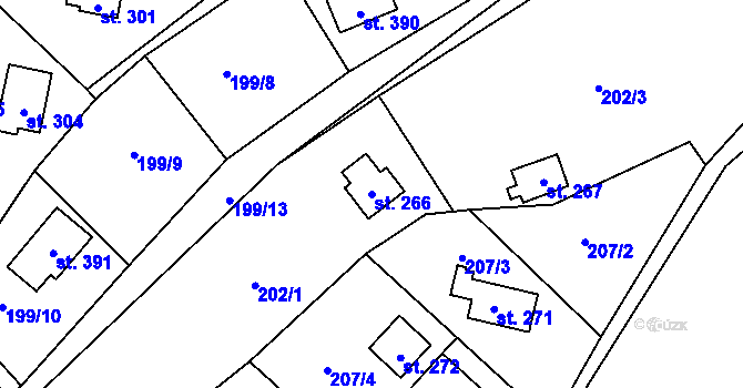Parcela st. 266 v KÚ Rataje nad Sázavou, Katastrální mapa