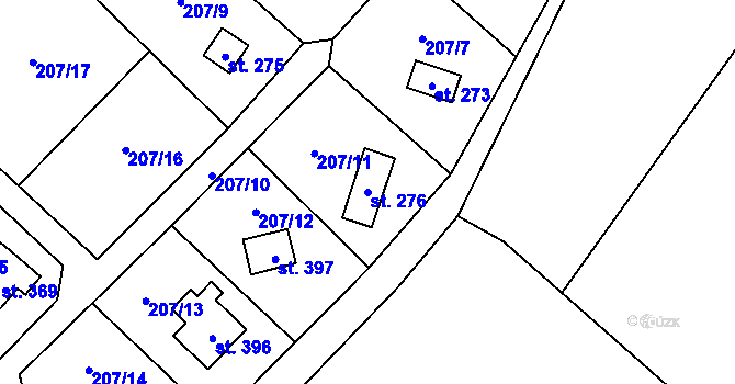 Parcela st. 276 v KÚ Rataje nad Sázavou, Katastrální mapa