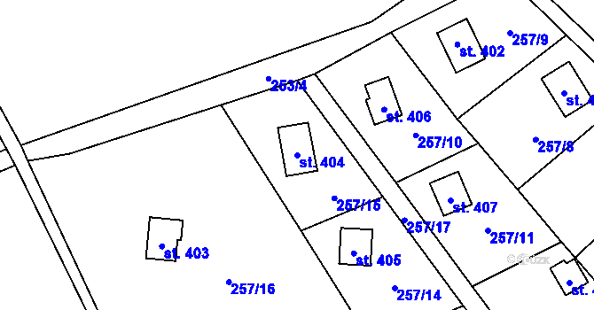 Parcela st. 404 v KÚ Rataje nad Sázavou, Katastrální mapa
