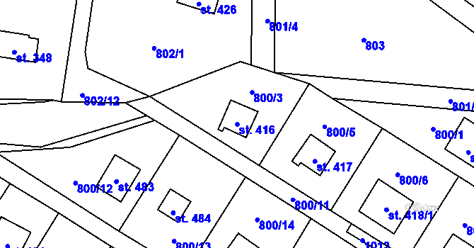 Parcela st. 416 v KÚ Rataje nad Sázavou, Katastrální mapa