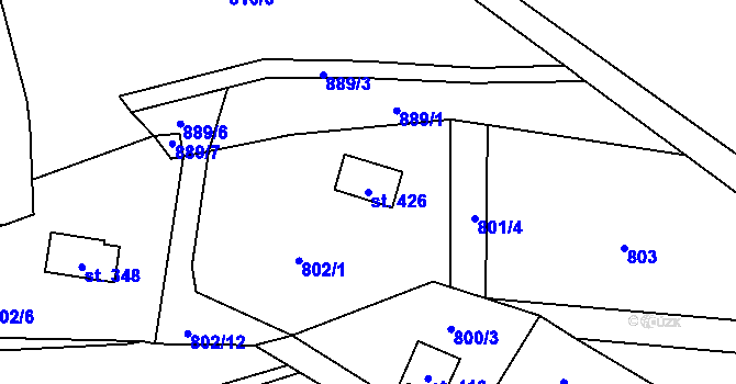 Parcela st. 426 v KÚ Rataje nad Sázavou, Katastrální mapa