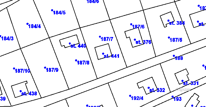 Parcela st. 441 v KÚ Rataje nad Sázavou, Katastrální mapa