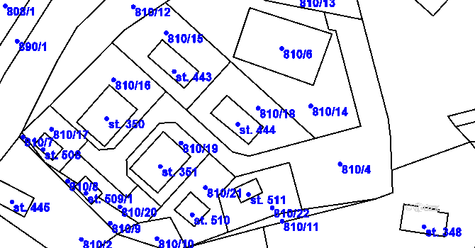 Parcela st. 444 v KÚ Rataje nad Sázavou, Katastrální mapa