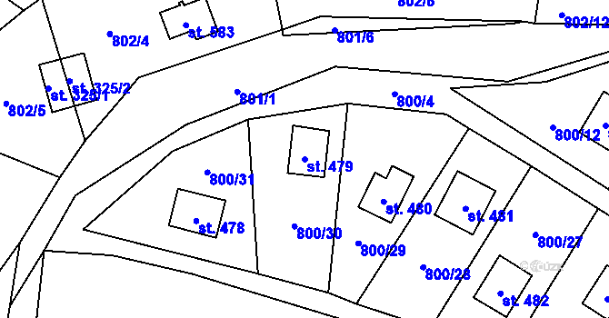 Parcela st. 479 v KÚ Rataje nad Sázavou, Katastrální mapa