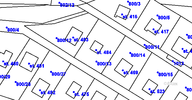 Parcela st. 484 v KÚ Rataje nad Sázavou, Katastrální mapa