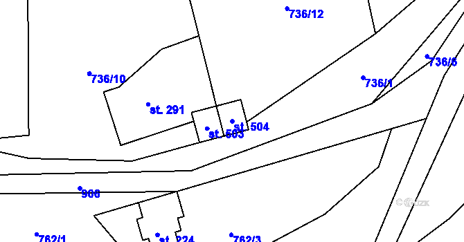 Parcela st. 504 v KÚ Rataje nad Sázavou, Katastrální mapa