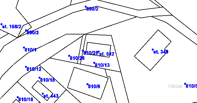 Parcela st. 512 v KÚ Rataje nad Sázavou, Katastrální mapa