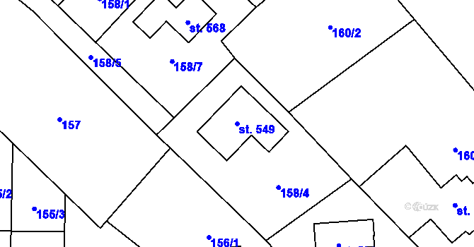 Parcela st. 549 v KÚ Rataje nad Sázavou, Katastrální mapa