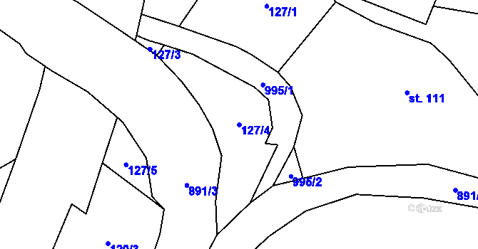 Parcela st. 127/4 v KÚ Rataje nad Sázavou, Katastrální mapa