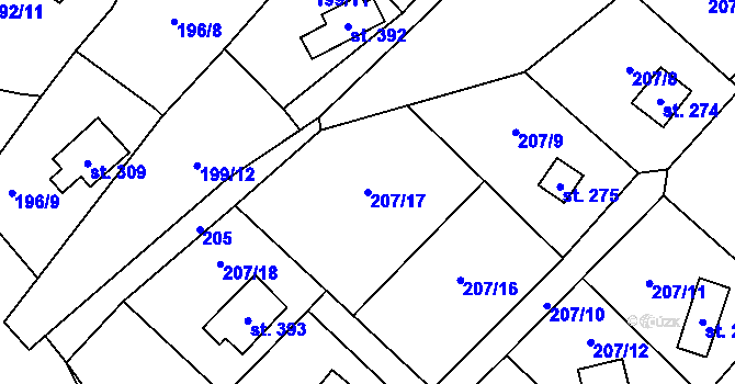 Parcela st. 207/17 v KÚ Rataje nad Sázavou, Katastrální mapa
