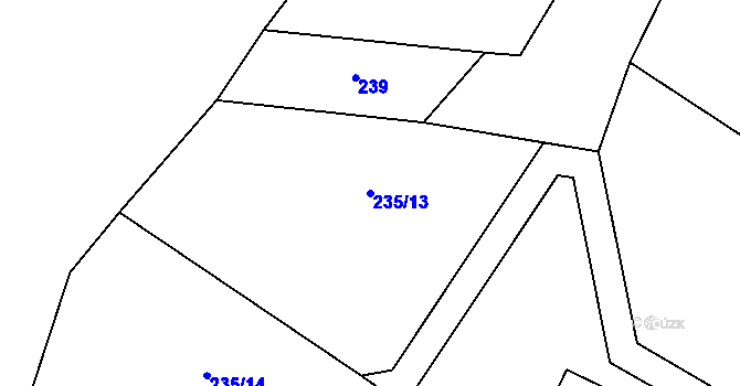 Parcela st. 235/13 v KÚ Rataje nad Sázavou, Katastrální mapa