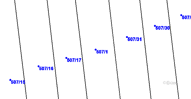 Parcela st. 507/1 v KÚ Rataje nad Sázavou, Katastrální mapa