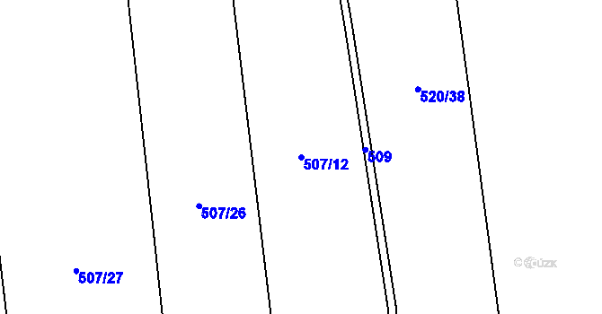 Parcela st. 507/12 v KÚ Rataje nad Sázavou, Katastrální mapa