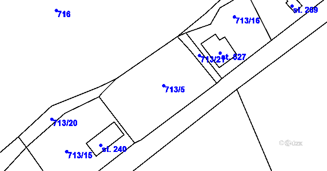 Parcela st. 713/5 v KÚ Rataje nad Sázavou, Katastrální mapa