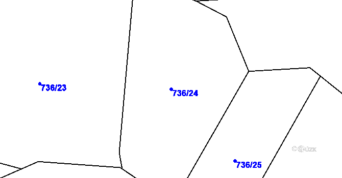 Parcela st. 736/24 v KÚ Rataje nad Sázavou, Katastrální mapa