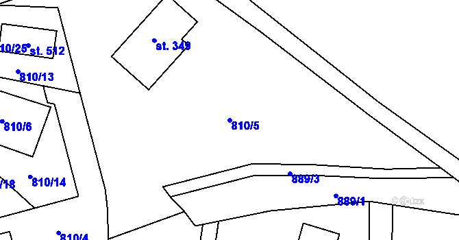 Parcela st. 810/5 v KÚ Rataje nad Sázavou, Katastrální mapa
