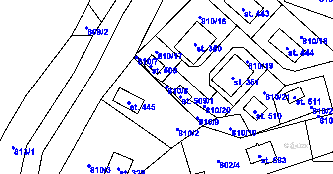 Parcela st. 810/8 v KÚ Rataje nad Sázavou, Katastrální mapa