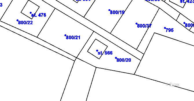 Parcela st. 566 v KÚ Rataje nad Sázavou, Katastrální mapa
