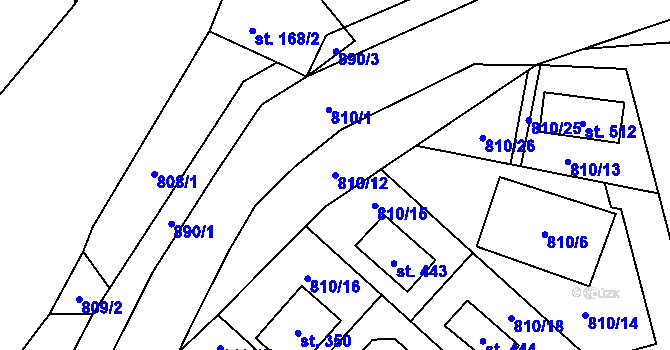 Parcela st. 810/12 v KÚ Rataje nad Sázavou, Katastrální mapa