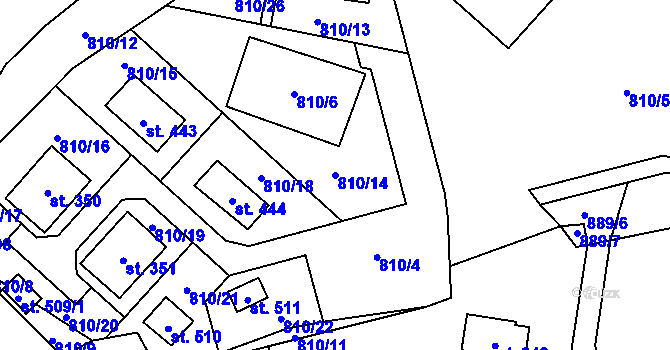 Parcela st. 810/14 v KÚ Rataje nad Sázavou, Katastrální mapa