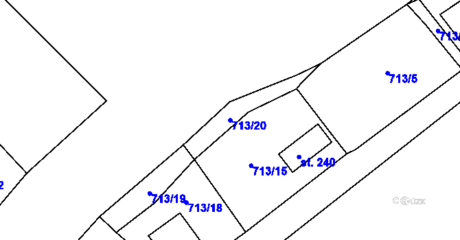 Parcela st. 713/20 v KÚ Rataje nad Sázavou, Katastrální mapa