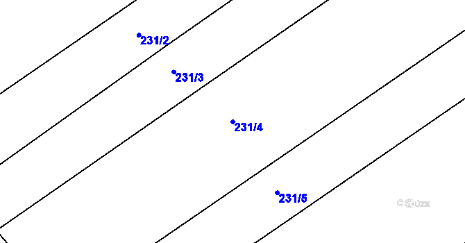 Parcela st. 231/4 v KÚ Rataje nad Sázavou, Katastrální mapa