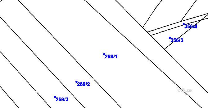 Parcela st. 269/1 v KÚ Rataje nad Sázavou, Katastrální mapa