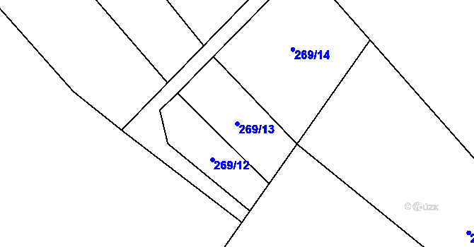 Parcela st. 269/13 v KÚ Rataje nad Sázavou, Katastrální mapa