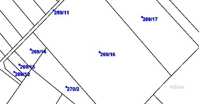 Parcela st. 269/16 v KÚ Rataje nad Sázavou, Katastrální mapa