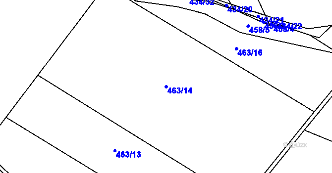 Parcela st. 463/14 v KÚ Rataje nad Sázavou, Katastrální mapa