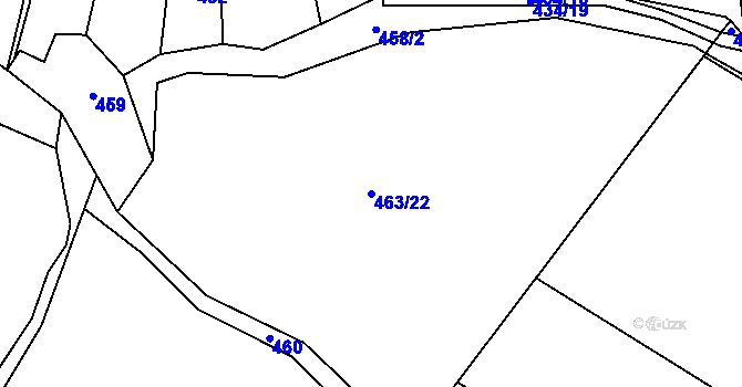 Parcela st. 463/22 v KÚ Rataje nad Sázavou, Katastrální mapa