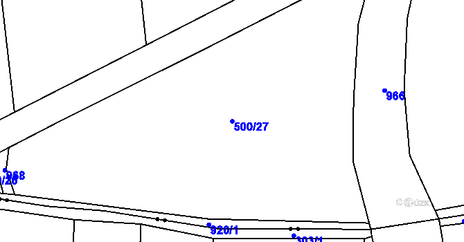 Parcela st. 500/27 v KÚ Rataje nad Sázavou, Katastrální mapa