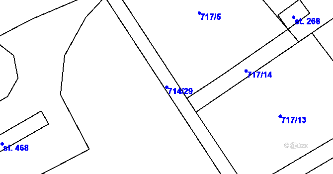 Parcela st. 714/29 v KÚ Rataje nad Sázavou, Katastrální mapa