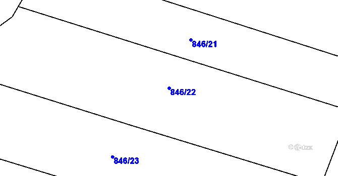 Parcela st. 846/22 v KÚ Rataje nad Sázavou, Katastrální mapa