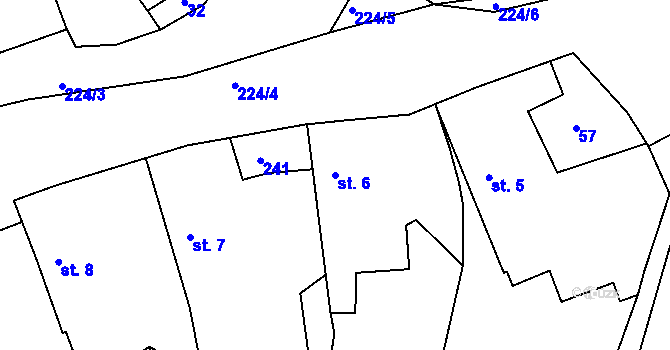 Parcela st. 6 v KÚ Kbel u Ratboře, Katastrální mapa