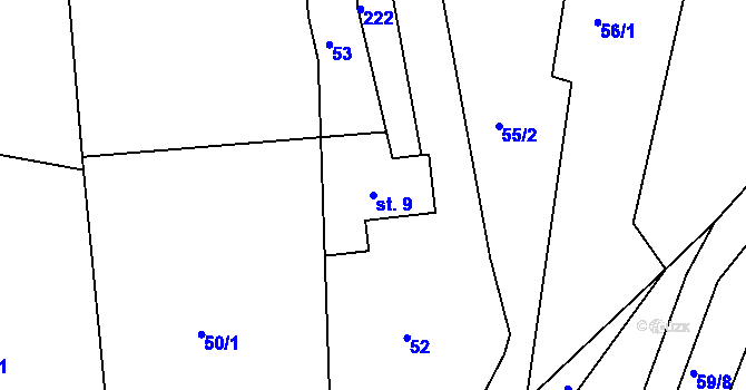 Parcela st. 9 v KÚ Kbel u Ratboře, Katastrální mapa
