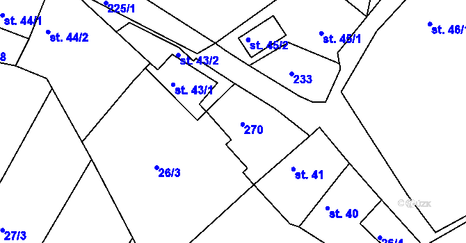Parcela st. 42 v KÚ Kbel u Ratboře, Katastrální mapa