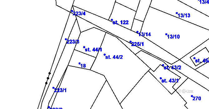 Parcela st. 44/2 v KÚ Kbel u Ratboře, Katastrální mapa