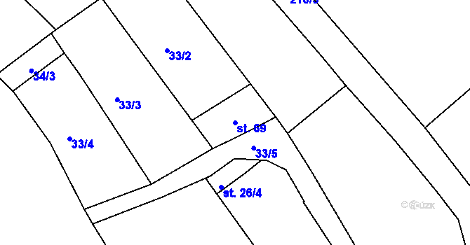Parcela st. 69 v KÚ Kbel u Ratboře, Katastrální mapa
