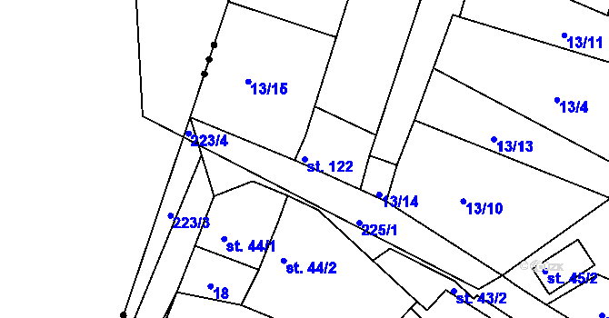 Parcela st. 122 v KÚ Kbel u Ratboře, Katastrální mapa