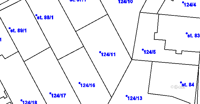 Parcela st. 124/11 v KÚ Kbel u Ratboře, Katastrální mapa