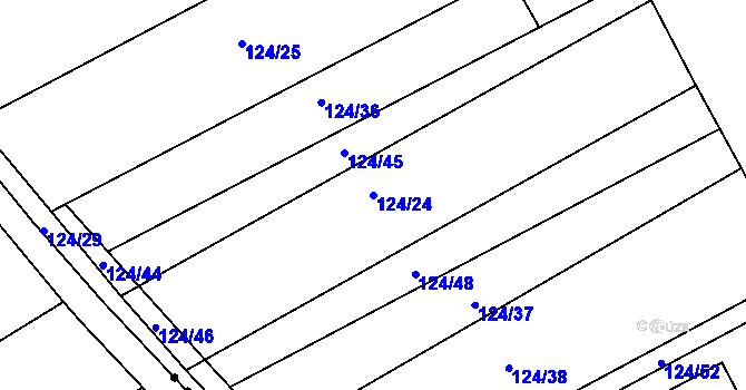 Parcela st. 124/24 v KÚ Kbel u Ratboře, Katastrální mapa