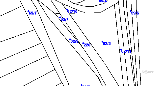 Parcela st. 220 v KÚ Kbel u Ratboře, Katastrální mapa