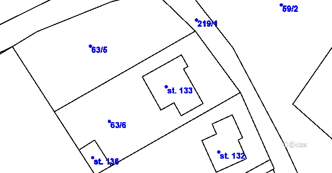 Parcela st. 133 v KÚ Kbel u Ratboře, Katastrální mapa
