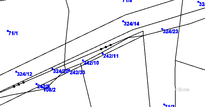 Parcela st. 242/11 v KÚ Kbel u Ratboře, Katastrální mapa