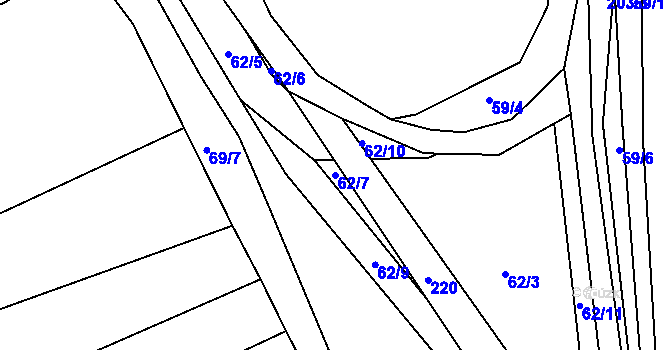 Parcela st. 62/7 v KÚ Kbel u Ratboře, Katastrální mapa