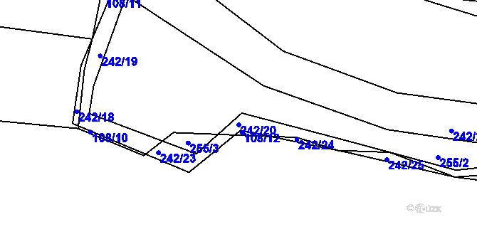 Parcela st. 242/20 v KÚ Kbel u Ratboře, Katastrální mapa